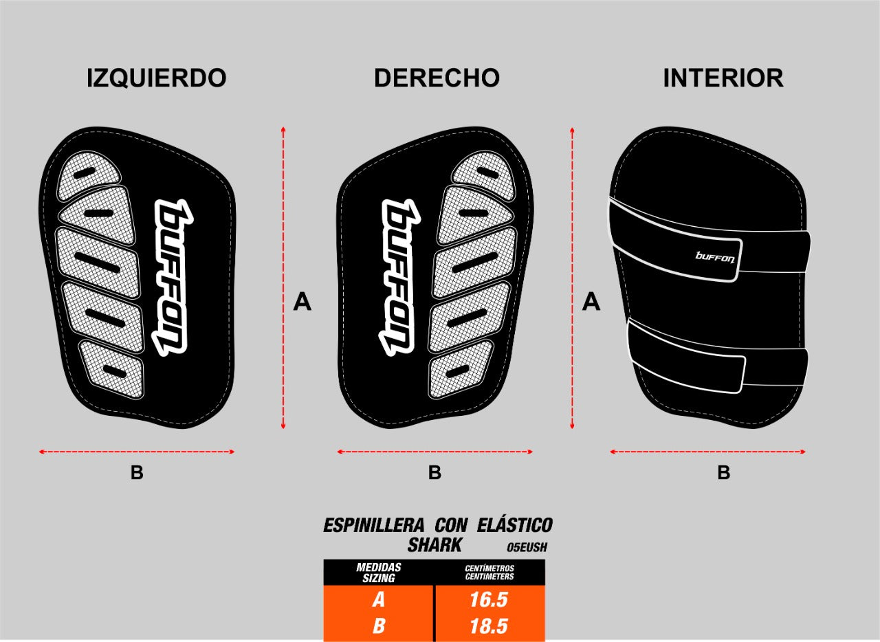 ESPINILLERAS Buffon Shark Fiusha