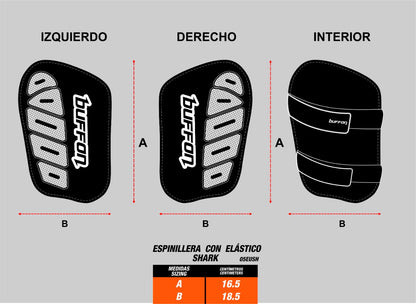 ESPINILLERAS Buffon Shark Fiusha